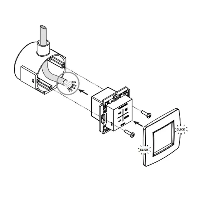 Interruttore di comando Duco RF/BAT nero