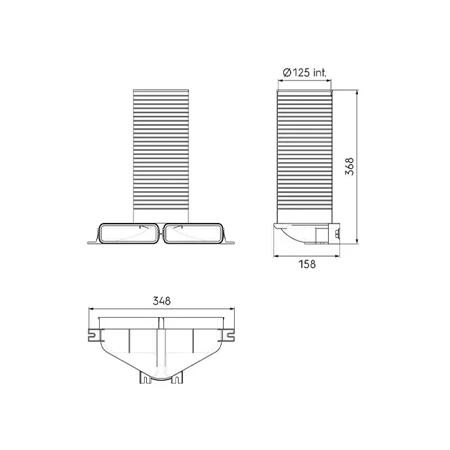 Ubbink Air Excellent 45SC adattatore per valvola 125 2x90°