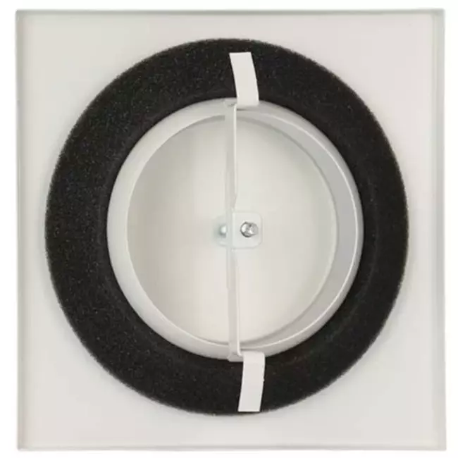 Valvola di alimentazione per ventilazione in metallo quadrato Ø 125 mm bianca con morsetti a molla - DVSQ-P125