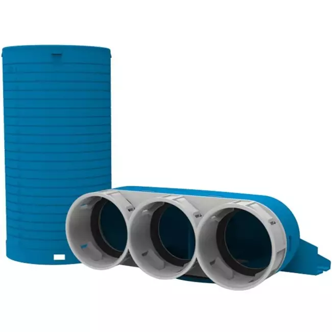 Vent-Axia Uniflexplus collettore della valvola 3 x Ø69 mm con coperchio Ø125 mm