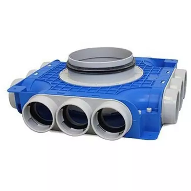 Vent-Axia Uniflexplus scatola di distribuzione secondaria di ventilazione 12 x Ø69 mm connessione laterale con manicotto Ø180 mm