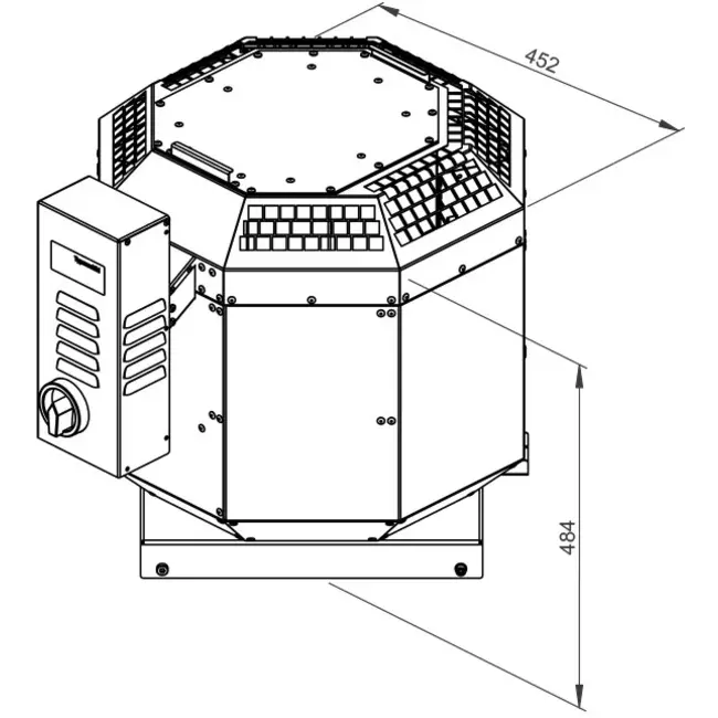 Aspiratore da tetto verticale per estrazione fumi da cucina Ruck 1870 m³/h (DVN 225 D2 F4 30)