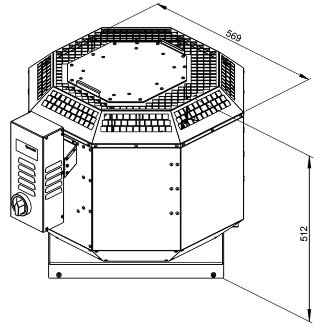 Aspiratore da tetto verticale per estrazione fumi da cucina Ruck Ruck 2710 m³/h (DVN 280 D2 F4 30)
