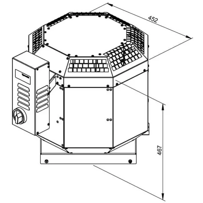 Aspiratore da tetto Ruck per il settore della ristorazione a controllo di frequenza 1870 m³/h - DVN 225 D2 30