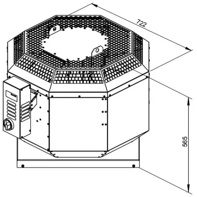 Aspiratore da tetto Ruck per il settore della ristorazione a controllo di frequenza 4250 m³/h - DVN 355 D4 30