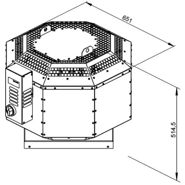 Aspiratore da tetto Ruck con attenuazione acustica per il settore della ristorazione con motore EC 3230 m³/h - DVNI 280 EC 30