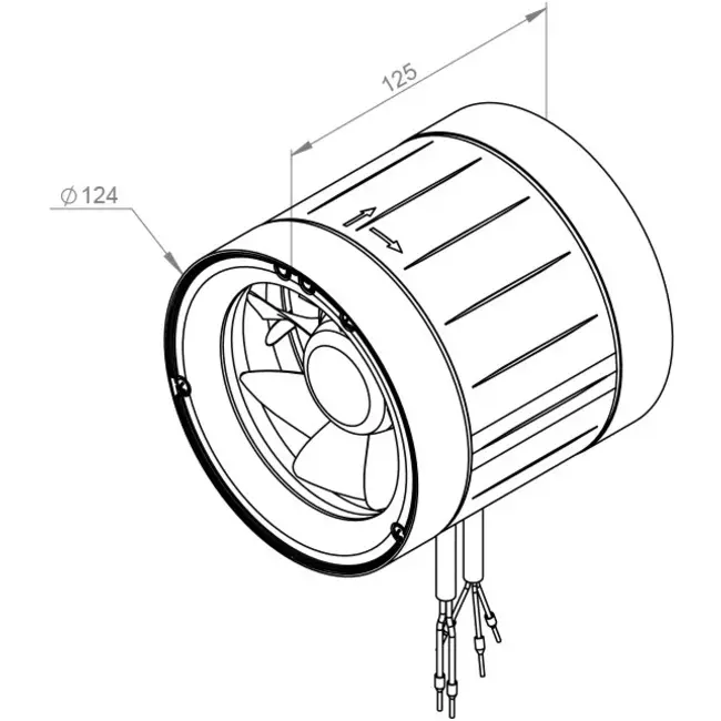 Aspiratore a tubo Ruck ETAMASTER con Motore EC 220 m³/h - Ø 125 mm + dimmer a 3 posizioni