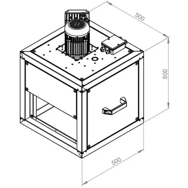 Aspiratore a cassetta Ruck con flusso d'aria lineare e motore EC con flusso d'aria esterno 2290 m³/h - MPC 225 EC TI 30