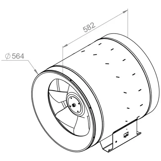 Aspiratore a tubo Ruck Etaline D con controllo della frequenza 10800 m³/h diametro 560 mm - EL 560 D4 02