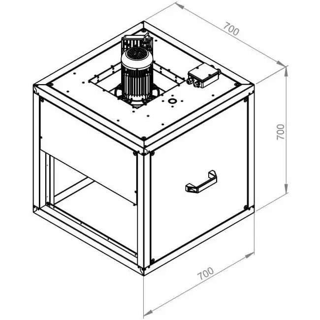 Aspiratore a cassetta Ruck con flusso d'aria lineare e motore EC con flusso d'aria esterno 6800 m³/h - MPC 450 EC TI 30