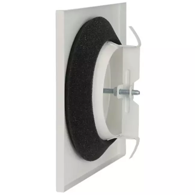 Valvola di alimentazione per ventilazione in metallo quadrato Ø 125 mm bianca con morsetti a molla - DVSQ-P125