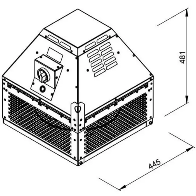 Aspiratore da tetto per estrazione fumi Ruck orizzontale fino a 200 °C costante e 400 °C/120 min - 4525 m³/h (DHN 315 D2 F4 30)