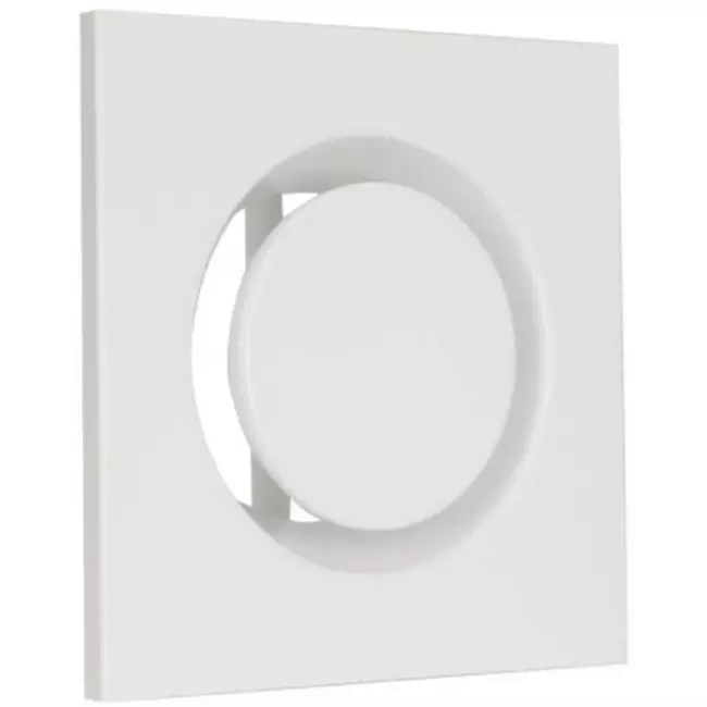 Valvola di alimentazione per ventilazione in metallo quadrato Ø 125 mm bianca con morsetti a molla - DVSQ-P125