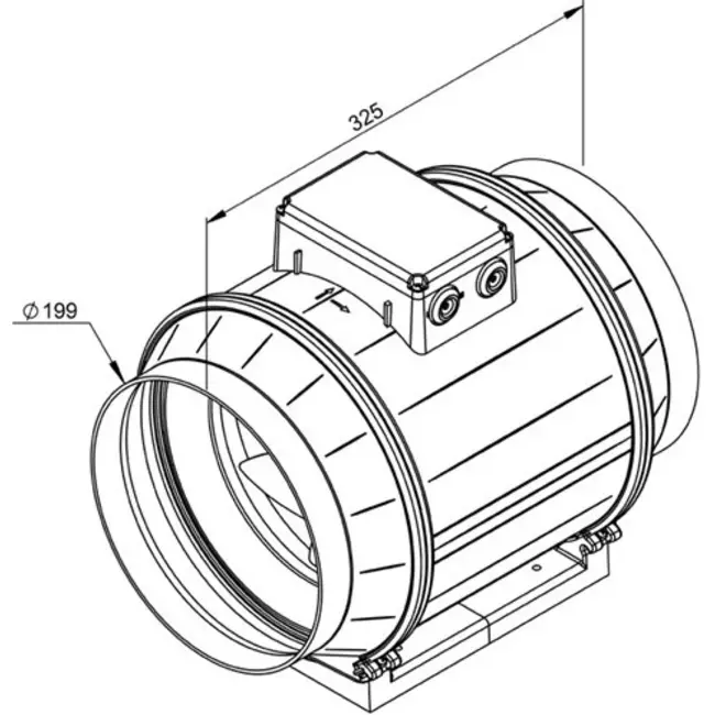 Aspiratore a tubo Ruck ETAMASTER con Motore EC 1300 m³/h - Ø 200 mm + potenziometro di controllo 10 kO