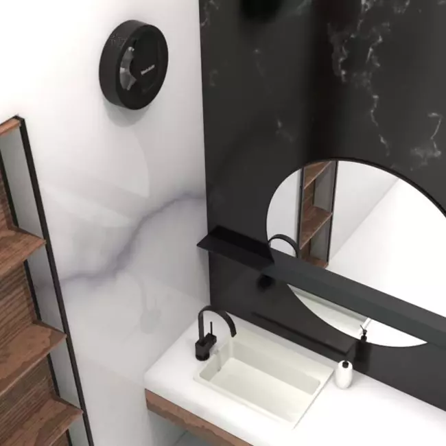 Ventilatore da bagno Svara con timer, sensore di umidità e sensore di luce, 100-125 mm (controllabile tramite app) NERO
