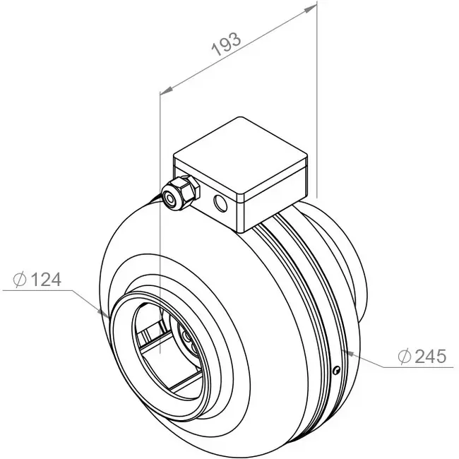 Ventilatore a tubo Ruck EC 300 m³/h diametro 125 - RS 125L 20