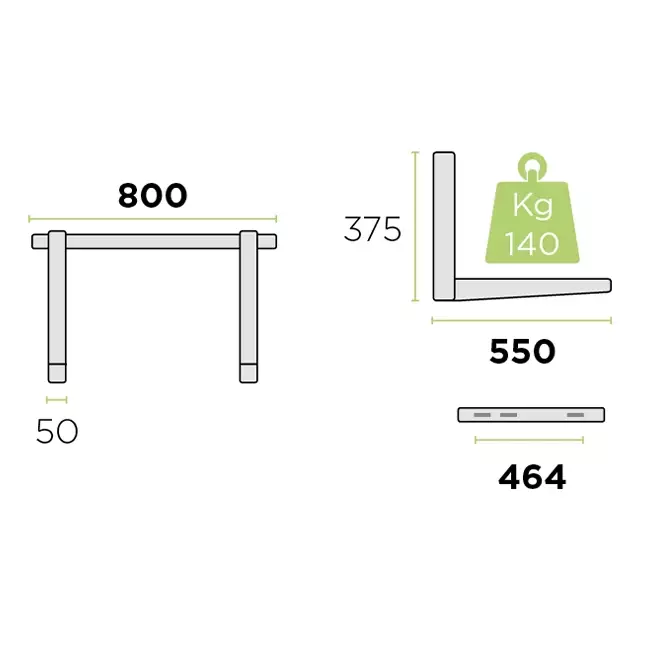 Unità esterna Rodigas Console a muro 800x375x550mm