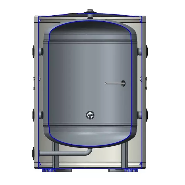 Serbatoio tampone in acciaio inox Duplex 100L con resistenza da 2KW