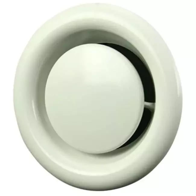 Valvole scarico ventilazione in metallo Ø 200 mm RAL 9010 con morsetti a molla - DVSC200