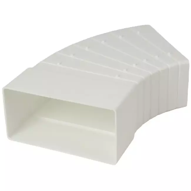 Curva rettangolare orizzontale in plastica 15-60° 110x55 - KLH15-60