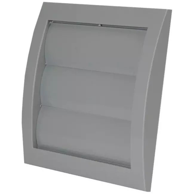 Griglia di aerazione a sovrapressione con grata alettata diametro 150x150: 100 grigia - ND10ZP