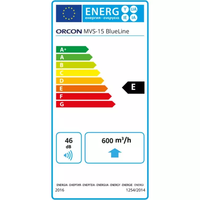 Orcon MVS 15R 550 m³/h - spina di sicurezza