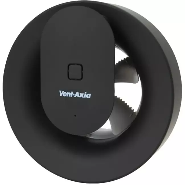 Ventilatore da bagno Svara con timer, sensore di umidità e sensore di luce, 100-125 mm (controllabile tramite app) NERO