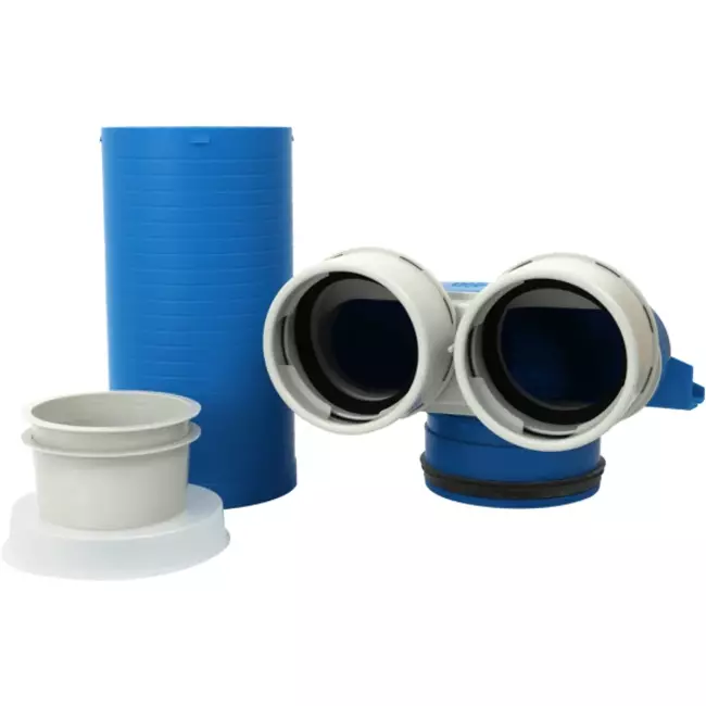Vent-Axia Uniflexplus collettore della valvola 2 x Ø90 mm con manicotto  di scorrimento e coperchio Ø125 mm