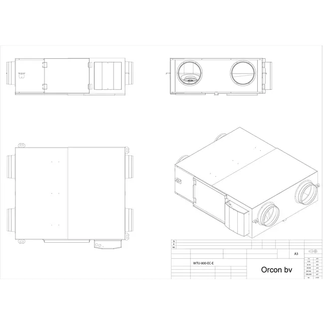 Orcon WTU 800 EC-E - 800m³/h