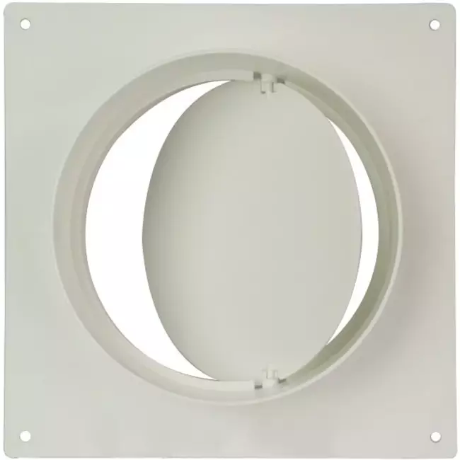 Piastra a parete tonda in plastica con valvola di non ritorno diametro: 100 mm - AFV100