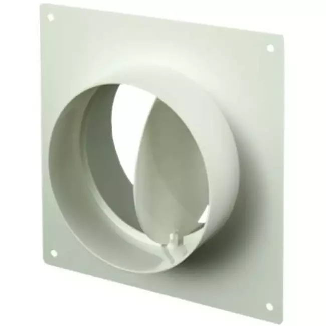 Piastra a parete rotonda in plastica con valvola di ritegno diametro: 150 mm - AFV150