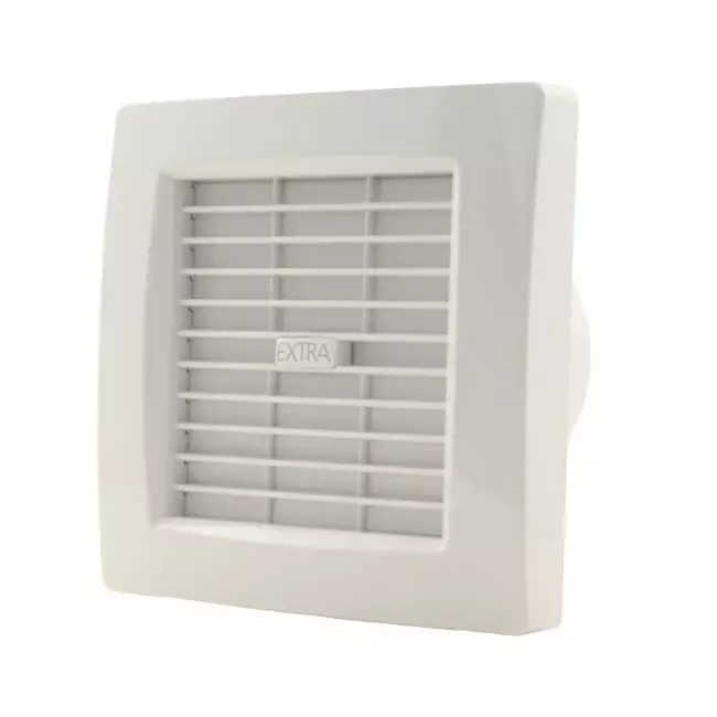 Ventilatore da bagno Ø 120 mm bianco con valvola di chiusura automatica e timer - modello di lusso X120ZT