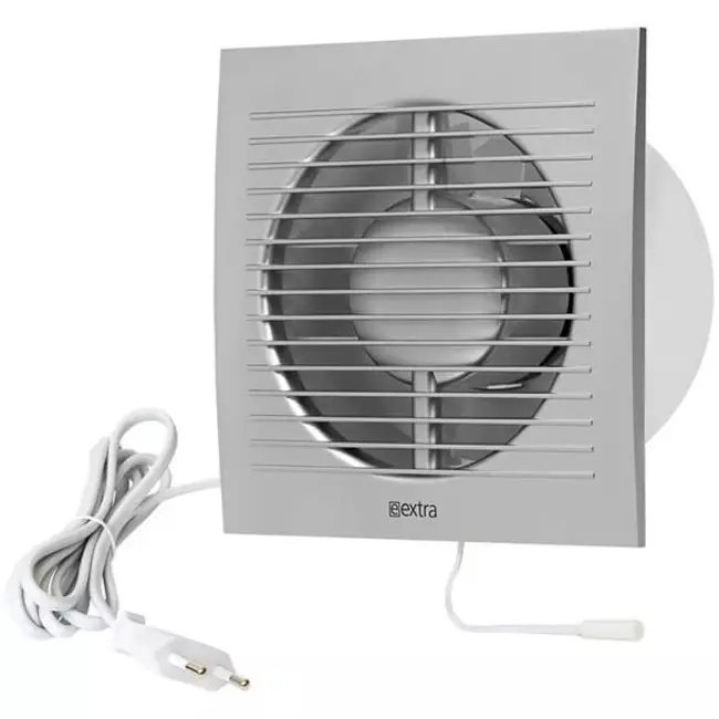 Aspiratore per il bagno Ø 100 mm argento - Interruttore a corda e spina - Standard EE100WPS