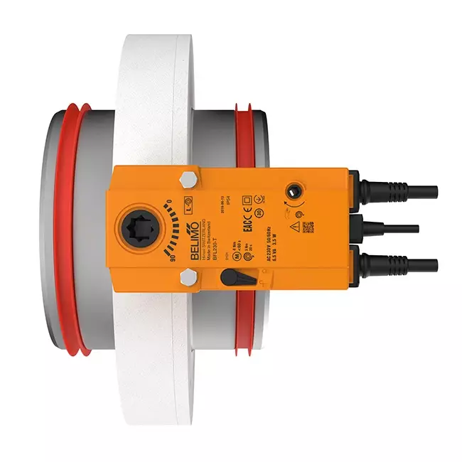 Serranda tagliafuoco rotonda compatta 630 mm servomotore 24V - E-FDC DD M24 D630