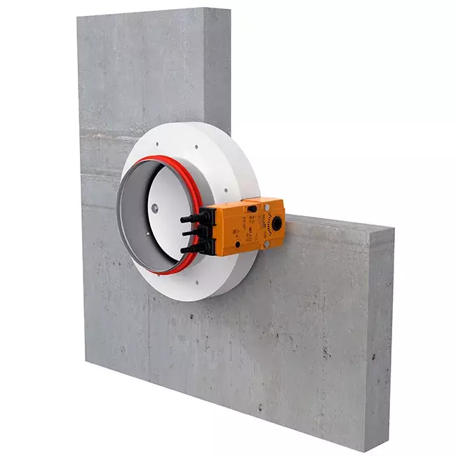 Serranda tagliafuoco rotonda compatta 630 mm servomotore 24V - E-FDC DD M24 D630