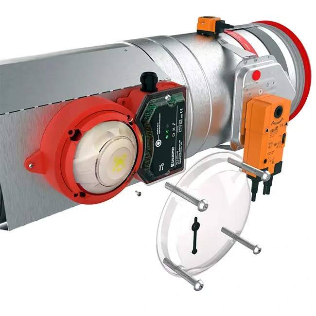Sensore di fumo 24V per serranda tagliafuoco circolare 355 mm - E-FDC A SSA D355 24