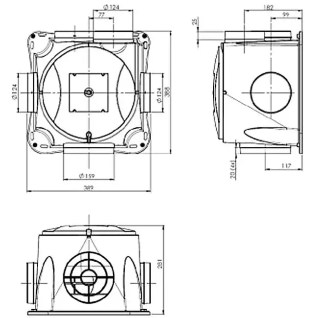 Zehnder ComfoFan Silent Limited Pacchetto 300 m³/h + comando RFT + 4 valvole - spina Perilex