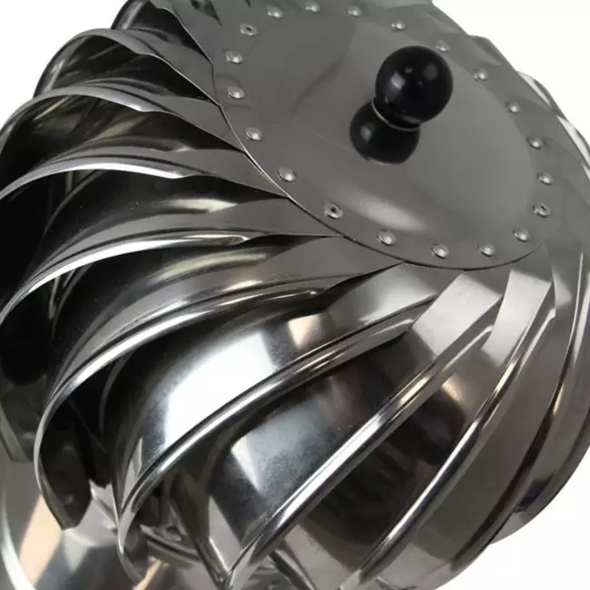 Aspiratore da tetto eolico Cowl 200 mm acciaio inox faldale tetto incluso - 115 m3/h