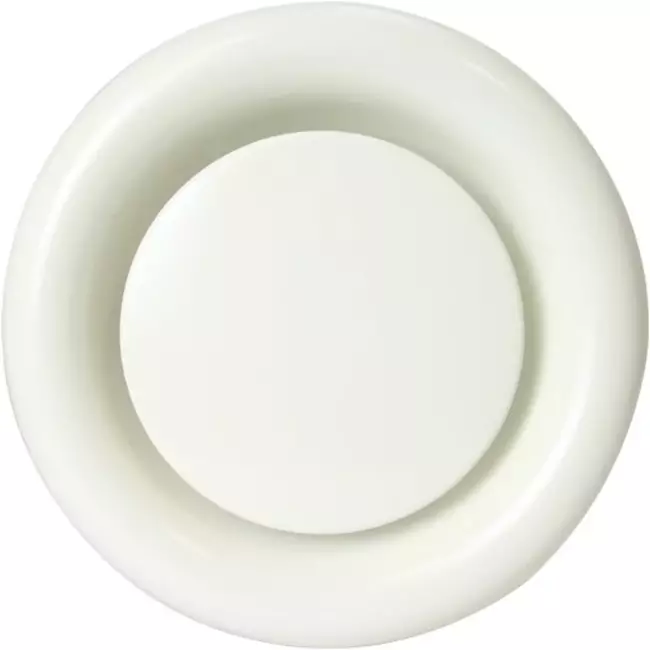 Valvole scarico ventilazione in metallo Ø 200 mm RAL 9010 con morsetti a molla - DVSC200