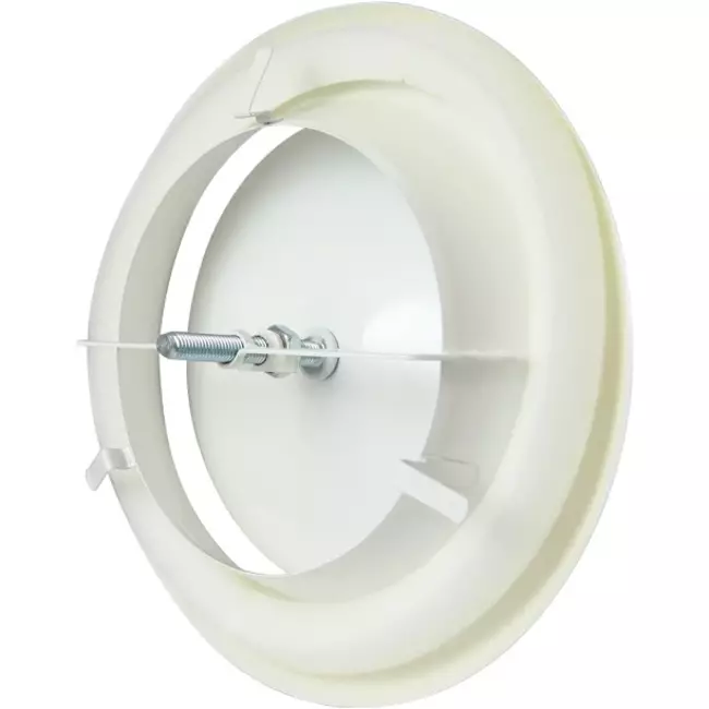 Valvola alimentazione ventilazione in metallo Ø 100 mm RAL 9010 con morsetti a molla - DVSC-P100