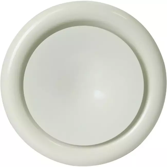 Valvola alimentazione ventilazione in metallo Ø 100 mm RAL 9010 con morsetti a molla - DVSC-P100