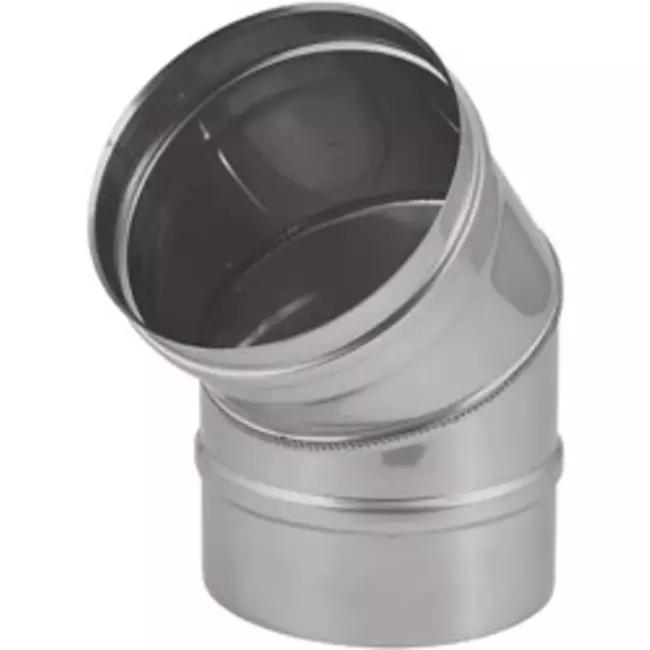 Tubo stufa PS Ø 450 mm in acciaio inox curva 45°