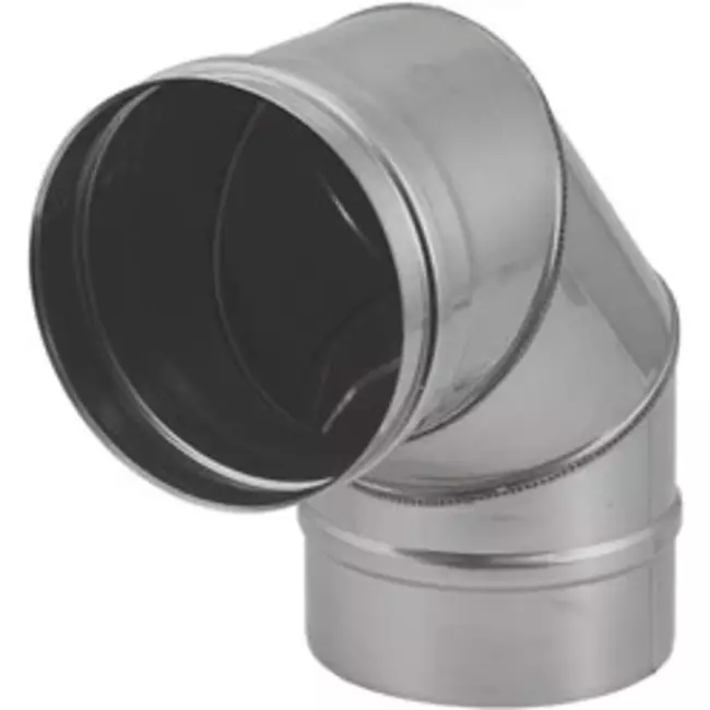 Tubo stufa PS Ø 100 mm in acciaio inox curva 90°