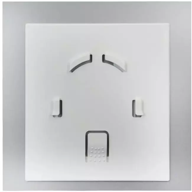 Aspiratore per il bagno Ø 100 mm - pannello frontale di vetro argentato satinato
