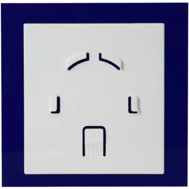 Air Roxy aspiratore per il bagno con diametro di collegamento 100 mm con interruttore a corda e spina - pannello frontale di plastica blu
