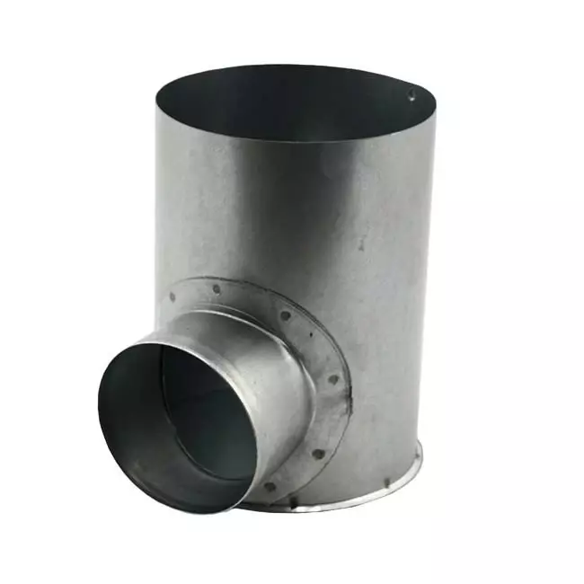 Raccordo a T zincato Ø125 mm - Ø80 mm