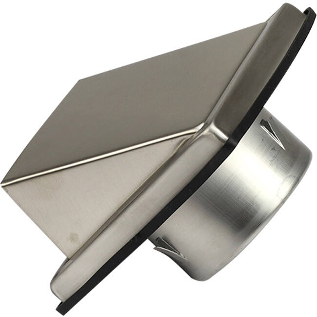 Griglia frontale in acciaio inox da 100 mm con serranda di non ritorno in entrata alta - EL-SS-BD100 SS