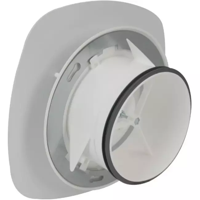 Valvola di ventilazione RLV Imaginair quadrata Ø 125 mm - morsetti di fissaggio + anello - bianco