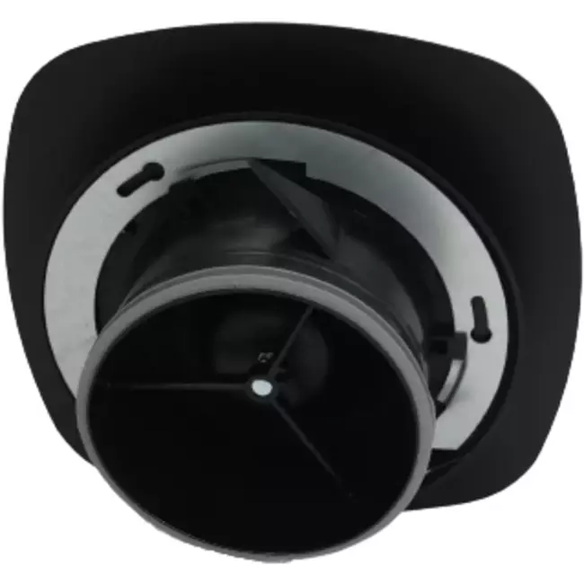 Valvola di ventilazione RLV Imaginair quadrata Ø 125 mm - morsetti di fissaggio + anello - nero