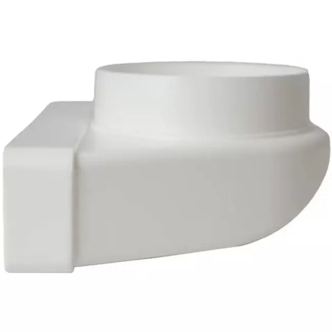 Curva rettangolare verticale in plastica 90° Ø 100 mm - 220X55 mm KLD25-100